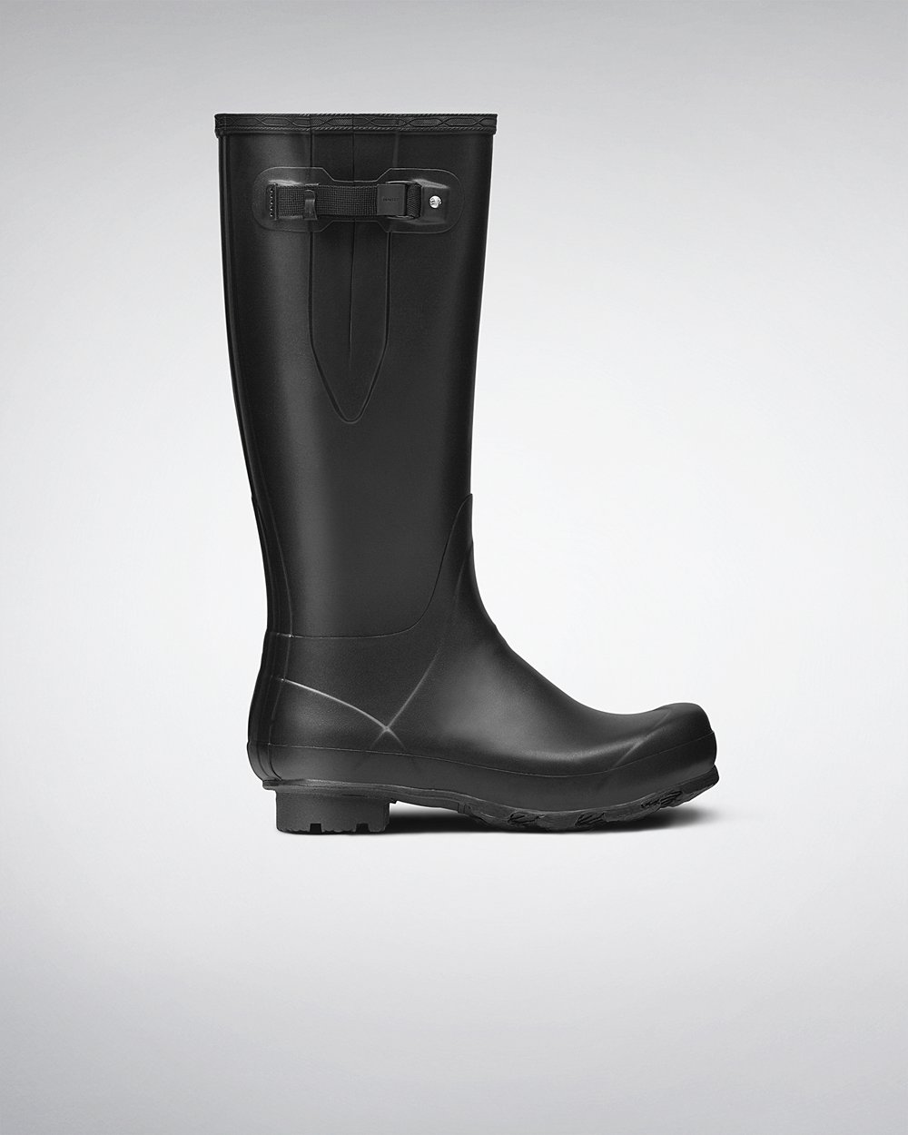 Men Hunter Norris Field Side Adjustable | Tall Rain Boots Black | NZ-56891-DRUW